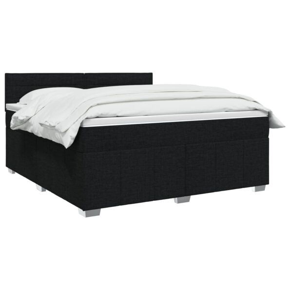vidaXL Posteľ boxspring s matracom Čierna 180 x 200 cm Látka – Obrázok 3