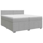 vidaXL Posteľ boxspring s matracom Svetlosivá 200 x 200 cm Látka
