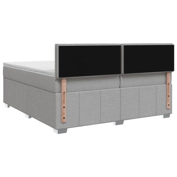 vidaXL Posteľ boxspring s matracom Svetlosivá 200 x 200 cm Látka – Obrázok 7