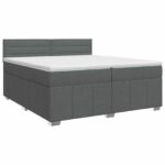 vidaXL Posteľ boxspring s matracom Tmavosivá 200 x 200 cm Látka