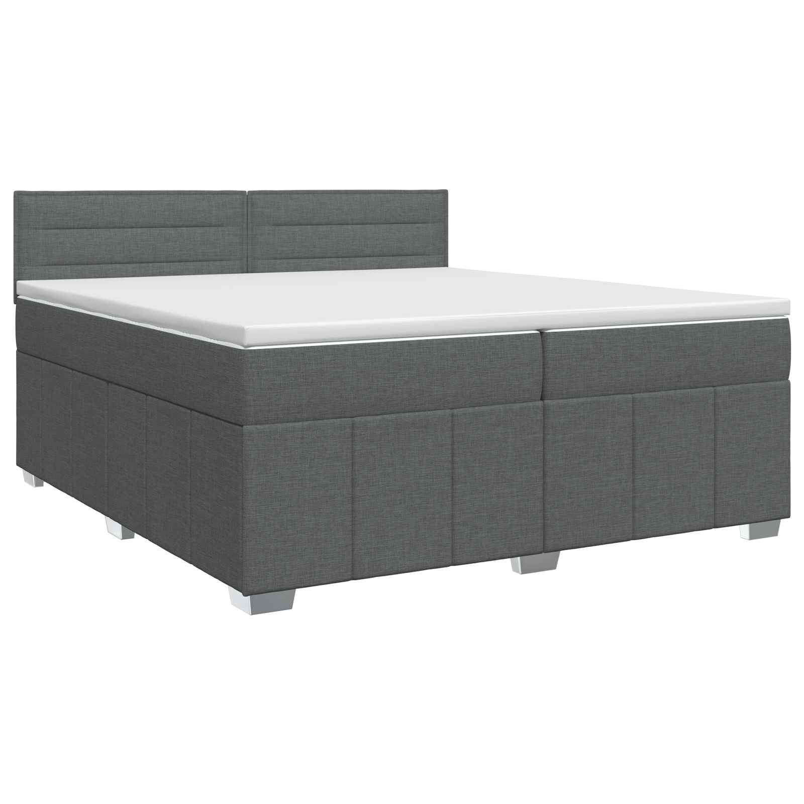 3451284_1.jpg vidaXL Posteľ boxspring s matracom Tmavosivá 200 x 200 cm Látka – Obrázok 1