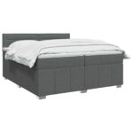 vidaXL Posteľ boxspring s matracom Tmavosivá 200 x 200 cm Látka – Obrázok 2