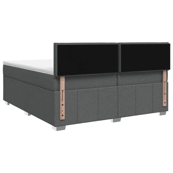 vidaXL Posteľ boxspring s matracom Tmavosivá 200 x 200 cm Látka – Obrázok 7