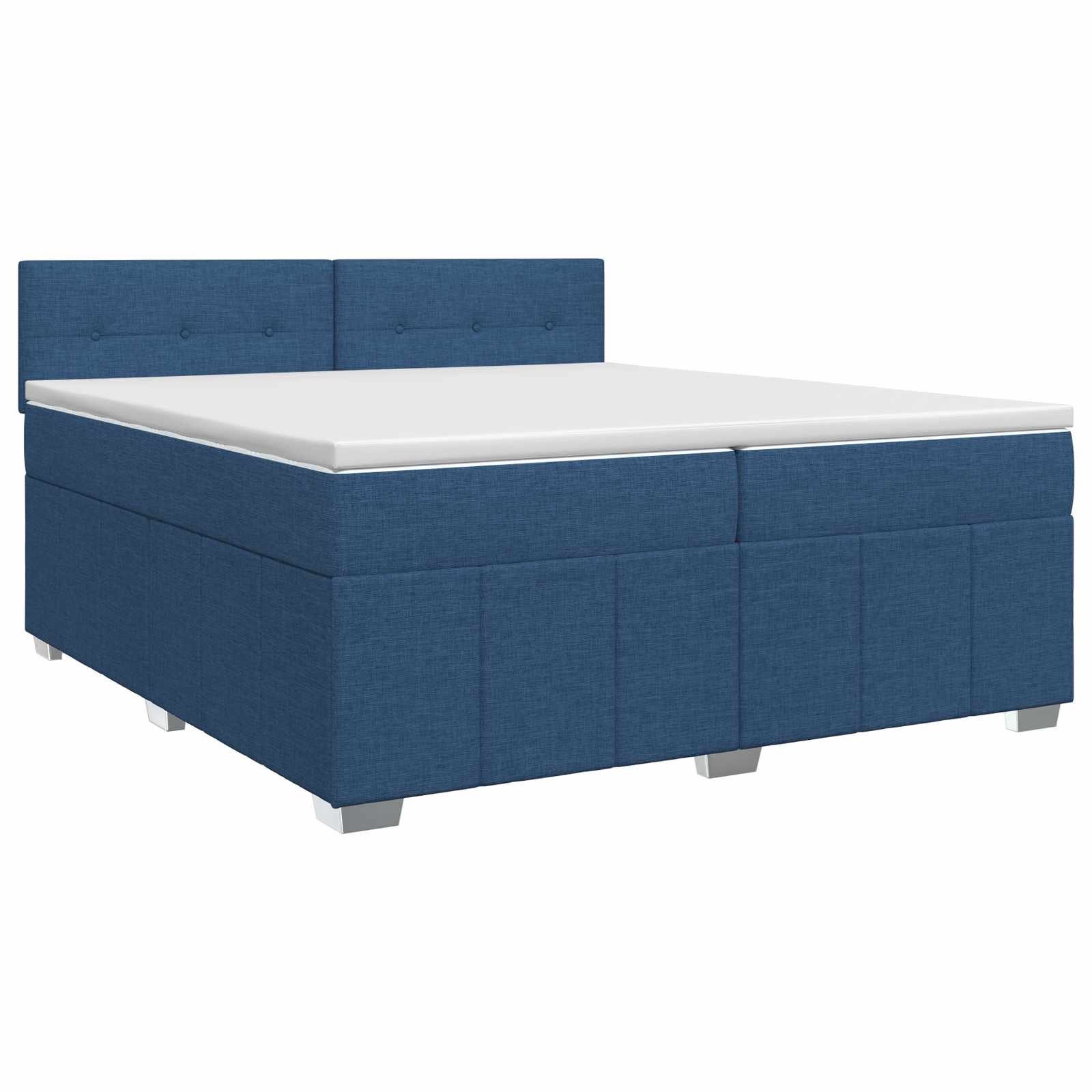 3451296_1.jpg vidaXL Posteľ boxspring s matracom Modrá 200 x 200 cm Látka – Obrázok 1