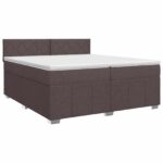 vidaXL Posteľ boxspring s matracom Tmavohnedá 200 x 200 cm Látka
