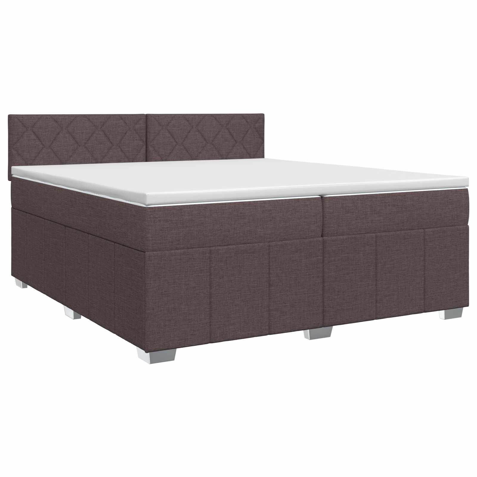 3451300_1.jpg vidaXL Posteľ boxspring s matracom Tmavohnedá 200 x 200 cm Látka – Obrázok 1