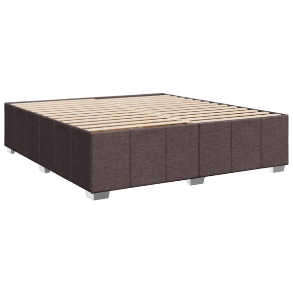 vidaXL Posteľ boxspring s matracom Tmavohnedá 200 x 200 cm Látka – Obrázok 4