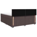 vidaXL Posteľ boxspring s matracom Tmavohnedá 200 x 200 cm Látka – Obrázok 7
