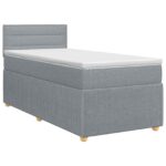 vidaXL Posteľ boxspring s matracom Svetlosivá 80 x 200 cm Látka