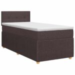 vidaXL Posteľ boxspring s matracom Tmavohnedá 90 x 200 cm Látka