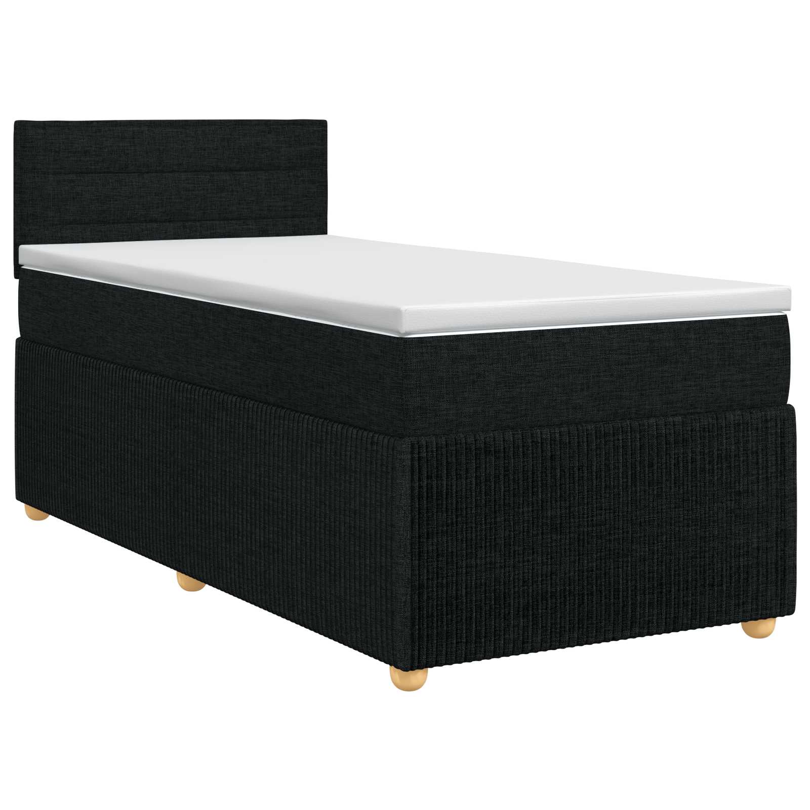 3451393_1.jpg vidaXL Posteľ boxspring s matracom Čierna 100 x 200 cm Látka – Obrázok 1