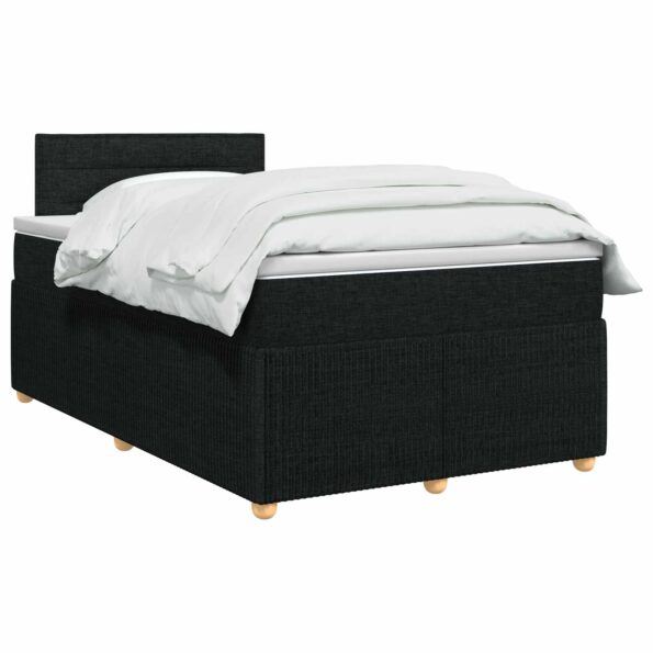 vidaXL Posteľ boxspring s matracom Čierna 120 x 190 cm Látka – Obrázok 2