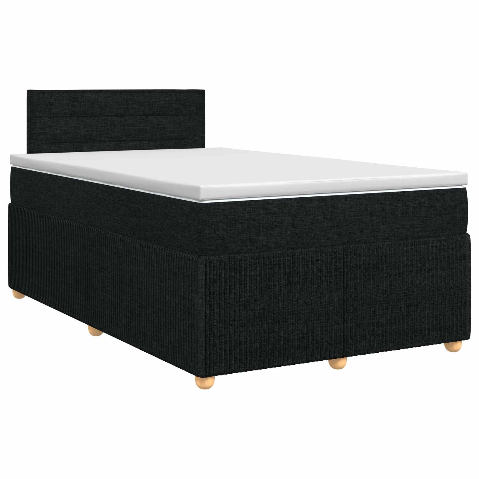 3451435_1.jpg vidaXL Posteľ boxspring s matracom Čierna 120 x 200 cm Látka – Obrázok 1