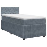 vidaXL Posteľ boxspring s matracom Tmavosivá 90 x 190 cm Zamat