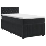 vidaXL Posteľ boxspring s matracom Čierna 90 x 190 cm Zamat