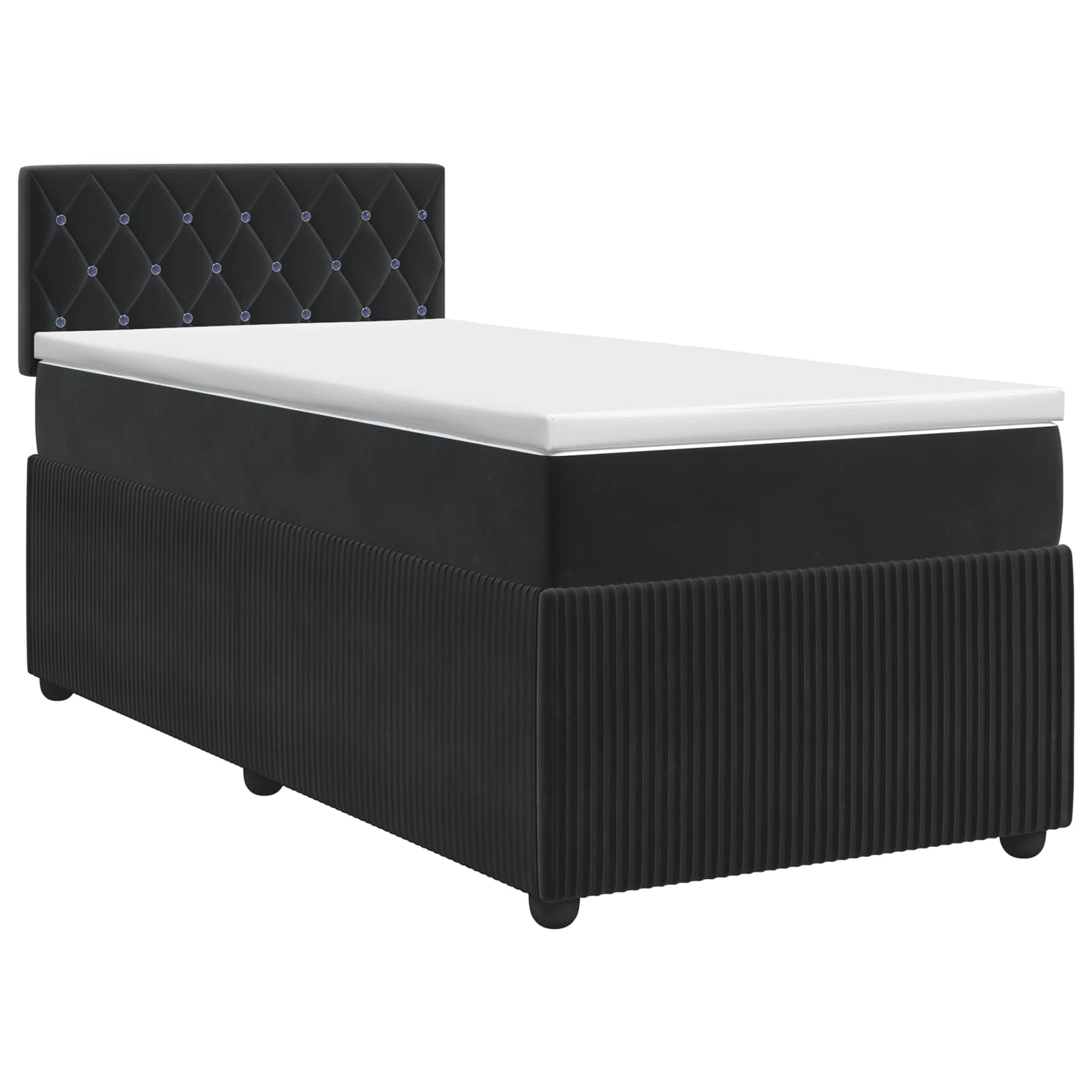 3451579_1.jpg vidaXL Posteľ boxspring s matracom Čierna 90 x 190 cm Zamat – Obrázok 1