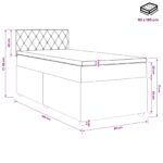 vidaXL Posteľ boxspring s matracom Tmavomodrá 90 x 190 cm Zamat – Obrázok 10