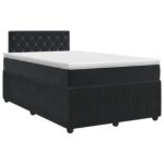 vidaXL Posteľ boxspring s matracom Čierna 120 x 190 cm Zamat