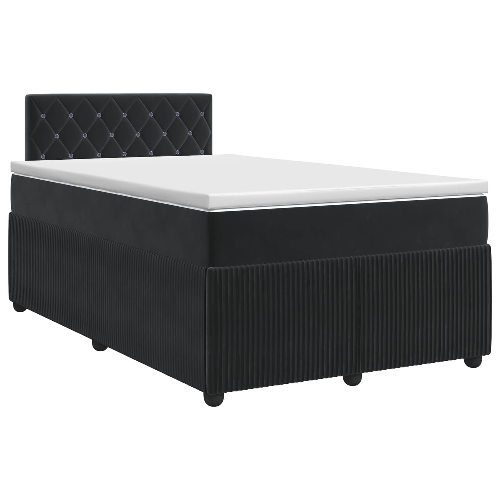 3451633_1.jpg vidaXL Posteľ boxspring s matracom Čierna 120 x 190 cm Zamat – Obrázok 1