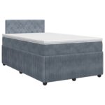 vidaXL Posteľ boxspring s matracom Tmavosivá 120 x 200 cm Zamat