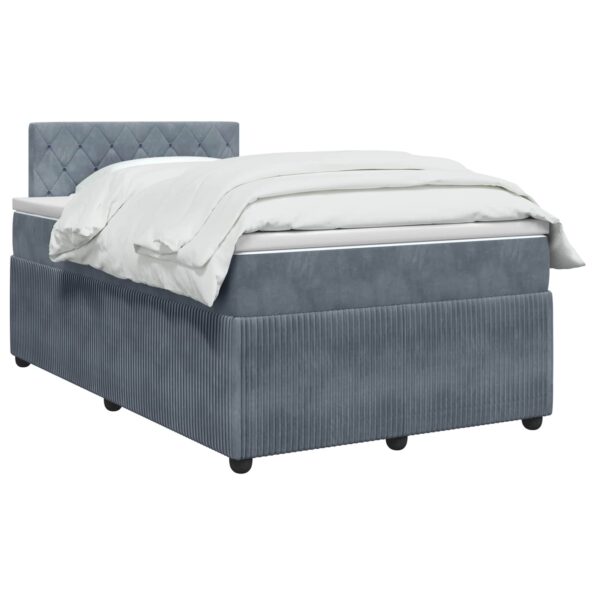 vidaXL Posteľ boxspring s matracom Tmavosivá 120 x 200 cm Zamat – Obrázok 2