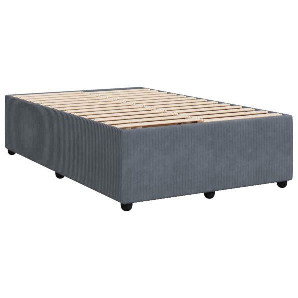 vidaXL Posteľ boxspring s matracom Tmavosivá 120 x 200 cm Zamat – Obrázok 4