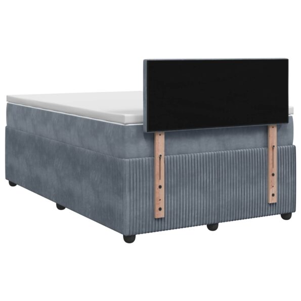 vidaXL Posteľ boxspring s matracom Tmavosivá 120 x 200 cm Zamat – Obrázok 7