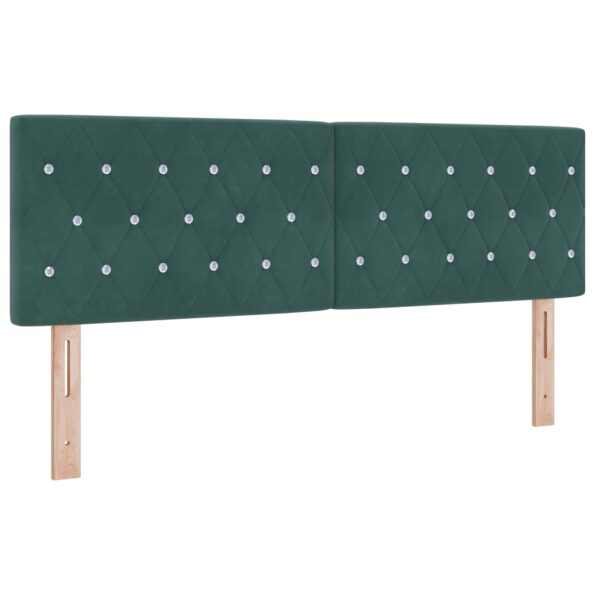 vidaXL Posteľ boxspring s matracom Tmavozelená 140 x 190 cm Zamat – Obrázok 3