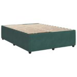 vidaXL Posteľ boxspring s matracom Tmavozelená 140 x 190 cm Zamat – Obrázok 4