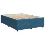 vidaXL Posteľ boxspring s matracom Tmavomodrá 140 x 190 cm Zamat – Obrázok 4