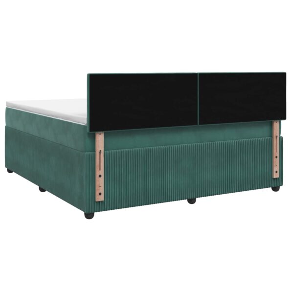 vidaXL Posteľ boxspring s matracom Tmavozelená 140 x 200 cm Zamat – Obrázok 7