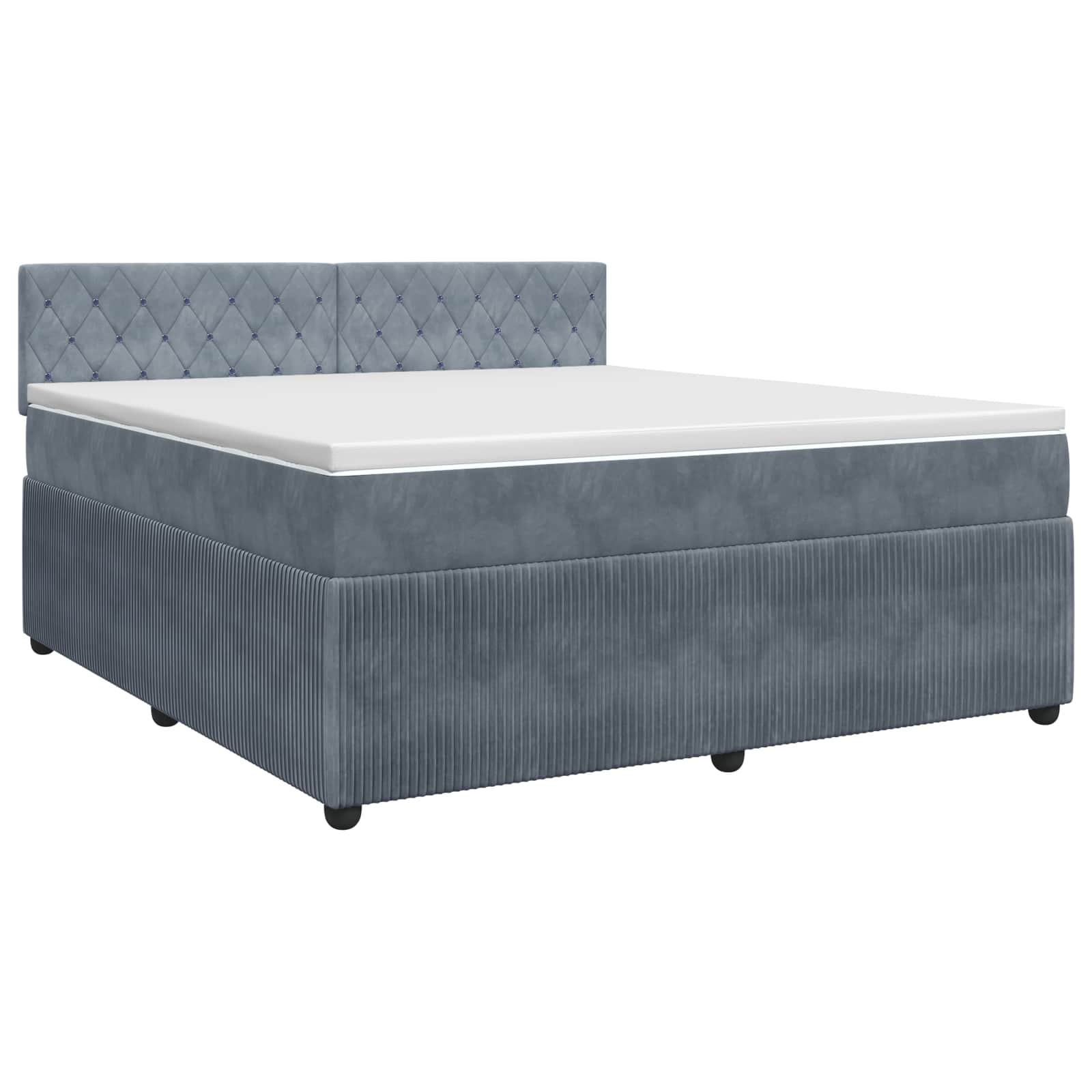 3451704_1.jpg vidaXL Posteľ boxspring s matracom Tmavosivá 160 x 200 cm Zamat – Obrázok 1