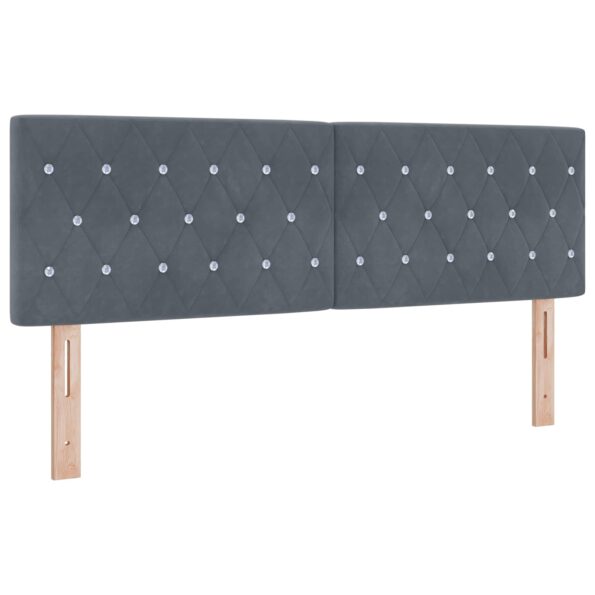 vidaXL Posteľ boxspring s matracom Tmavosivá 160 x 200 cm Zamat – Obrázok 3