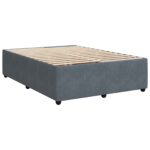 vidaXL Posteľ boxspring s matracom Tmavosivá 160 x 200 cm Zamat – Obrázok 4