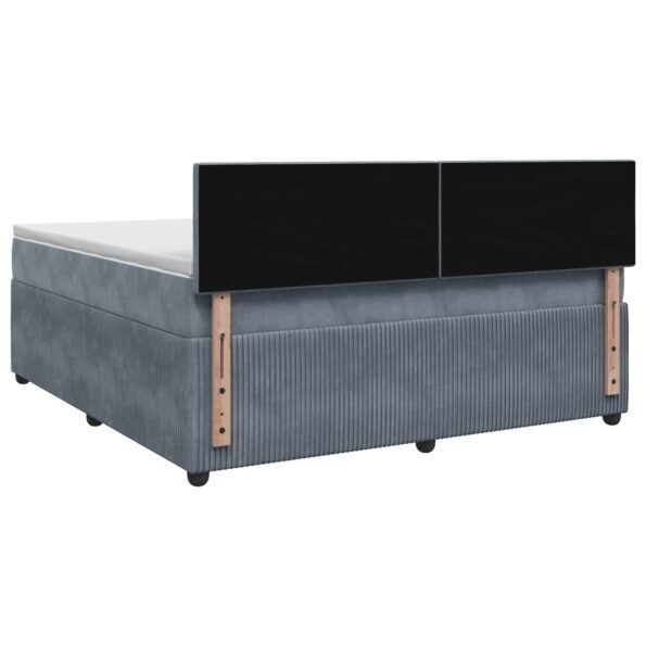 vidaXL Posteľ boxspring s matracom Tmavosivá 160 x 200 cm Zamat – Obrázok 7