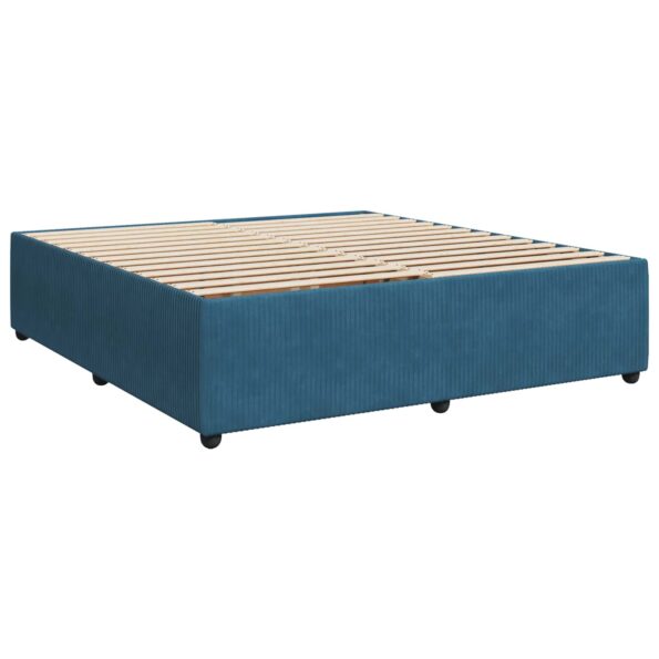 vidaXL Posteľ boxspring s matracom Tmavomodrá 180 x 200 cm Zamat – Obrázok 4