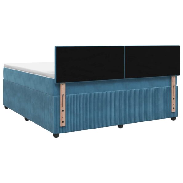 vidaXL Posteľ boxspring s matracom Tmavomodrá 180 x 200 cm Zamat – Obrázok 7