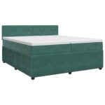 vidaXL Posteľ boxspring s matracom Tmavozelená 200 x 200 cm Zamat