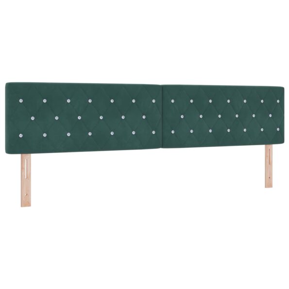 vidaXL Posteľ boxspring s matracom Tmavozelená 200 x 200 cm Zamat – Obrázok 3