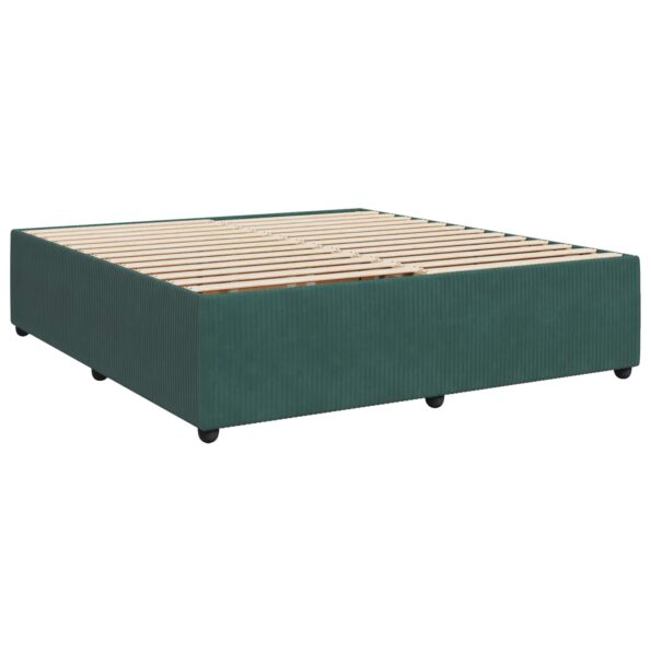 vidaXL Posteľ boxspring s matracom Tmavozelená 200 x 200 cm Zamat – Obrázok 4