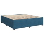vidaXL Posteľ boxspring s matracom Tmavomodrá 200 x 200 cm Zamat – Obrázok 4