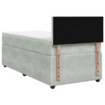 vidaXL Posteľ boxspring s matracom Svetlosivá 90 x 190 cm Zamat – Obrázok 7