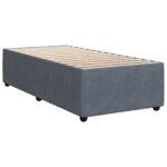vidaXL Posteľ boxspring s matracom Tmavosivá 90 x 190 cm Zamat – Obrázok 4