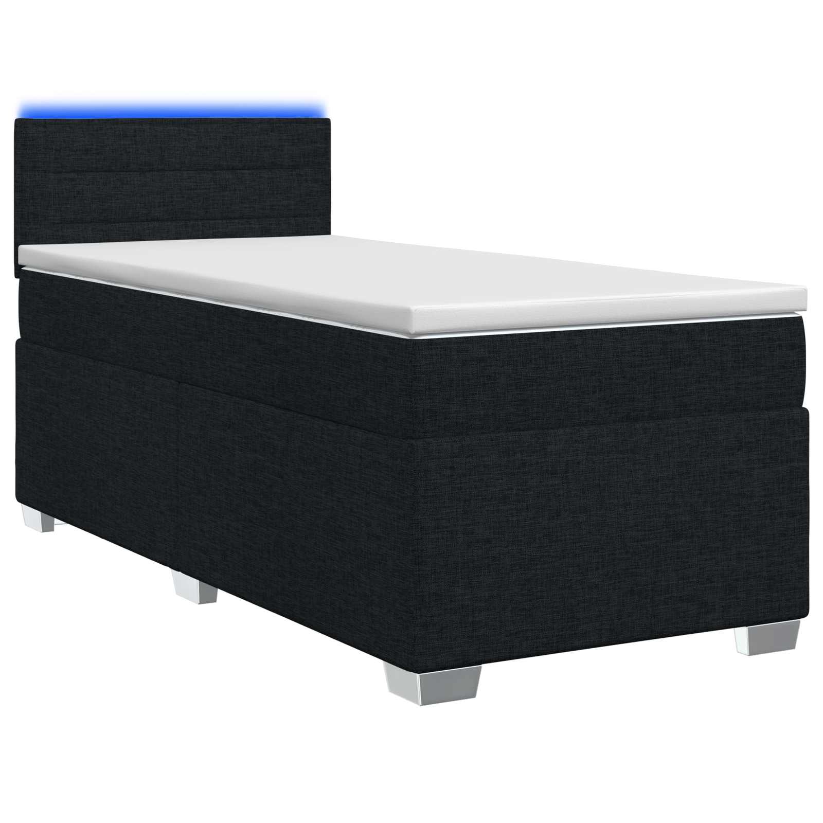 3451807_1.jpg vidaXL Posteľ s boxspringom a matracom a LED Čierna 80 x 200 cm Látka – Obrázok 1