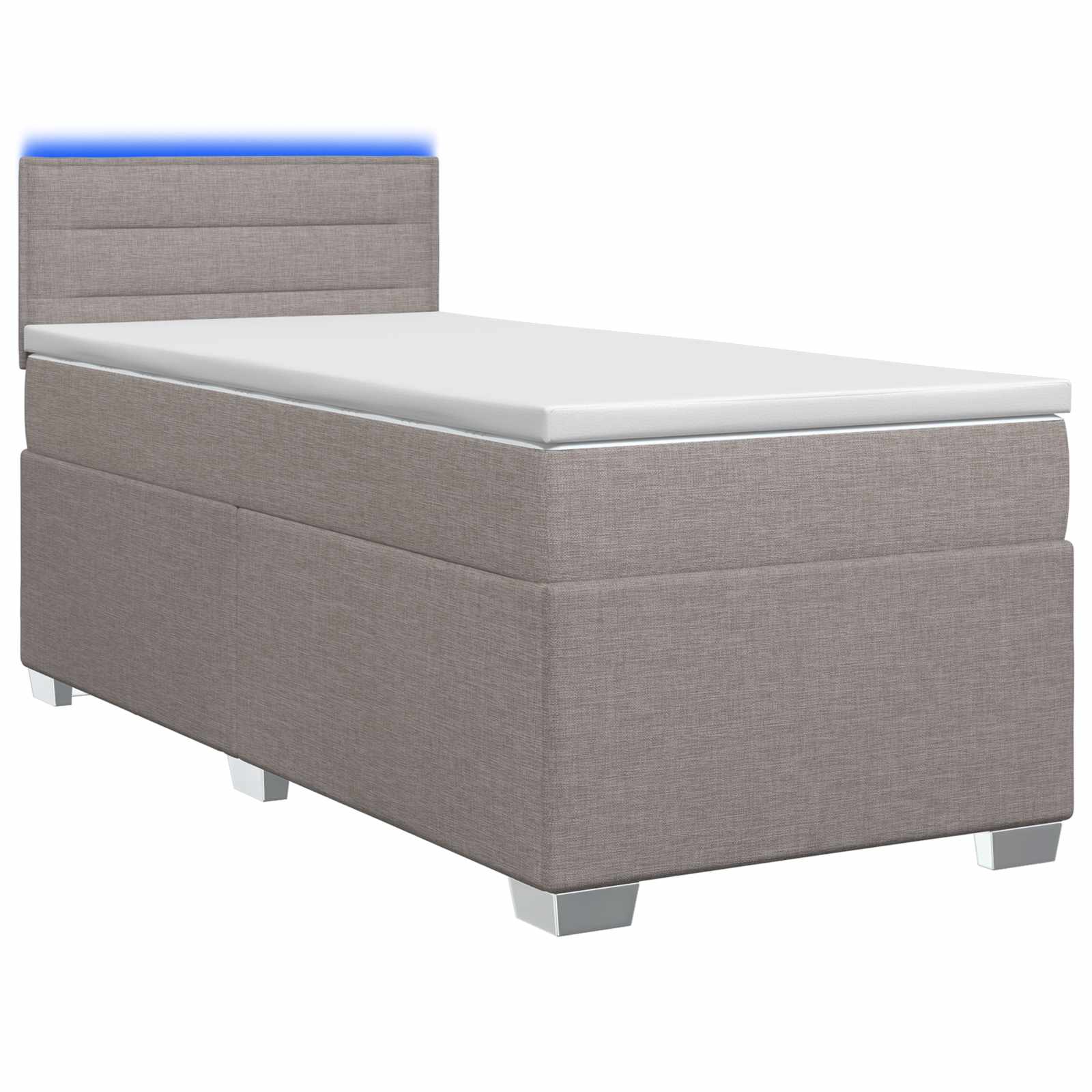 3451809_1.jpg vidaXL Posteľ s boxspringom a matracom a LED Sivohnedá 80 x 200 cm – Obrázok 1