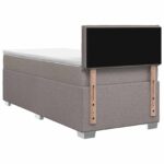vidaXL Posteľ s boxspringom a matracom a LED Sivohnedá 80 x 200 cm – Obrázok 7