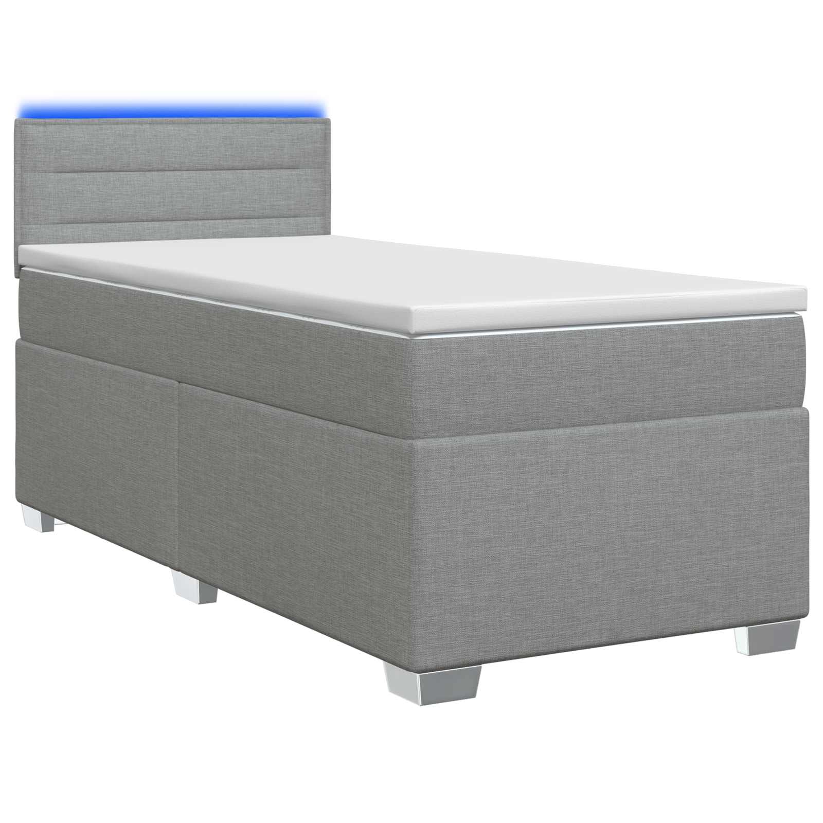 3451826_1.jpg vidaXL Posteľ s boxspringom a matracom a LED Svetlosivá 90 x 190 cm – Obrázok 1