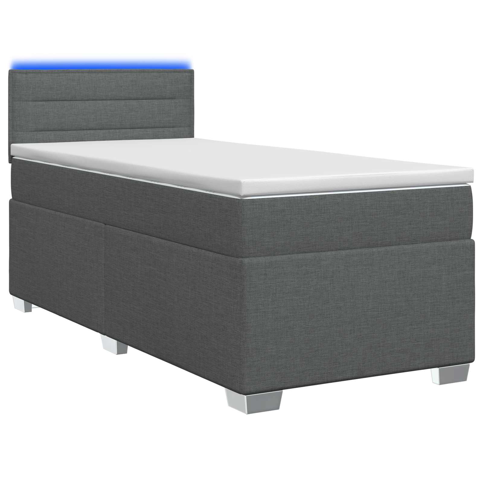 3451827_1.jpg vidaXL Posteľ s boxspringom a matracom a LED Tmavosivá 90 x 190 cm – Obrázok 1