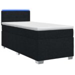 vidaXL Posteľ s boxspringom a matracom a LED Čierna 90 x 200 cm Látka