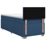 vidaXL Posteľ s boxspringom a matracom a LED Modrá 90 x 200 cm Látka – Obrázok 7